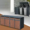 Mülltonnenbox 4er bis 240L 264x80x116,3 cm aus Stahl in Rostoptik ML-Design