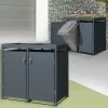Mülltonnenbox mit Pflanzdach 2er bis 240L 132x80x124 cm aus Stahl in Anthrazit ML-Design