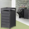 Mülltonnenbox mit Pflanzdach 1er bis 240 Liter 68x80x124 cm aus Stahl in Anthrazit ML-Design