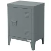 Nachttisch 40x30x58 cm Anthrazit aus Stahl mit verstellbarer Regalboden ML Design