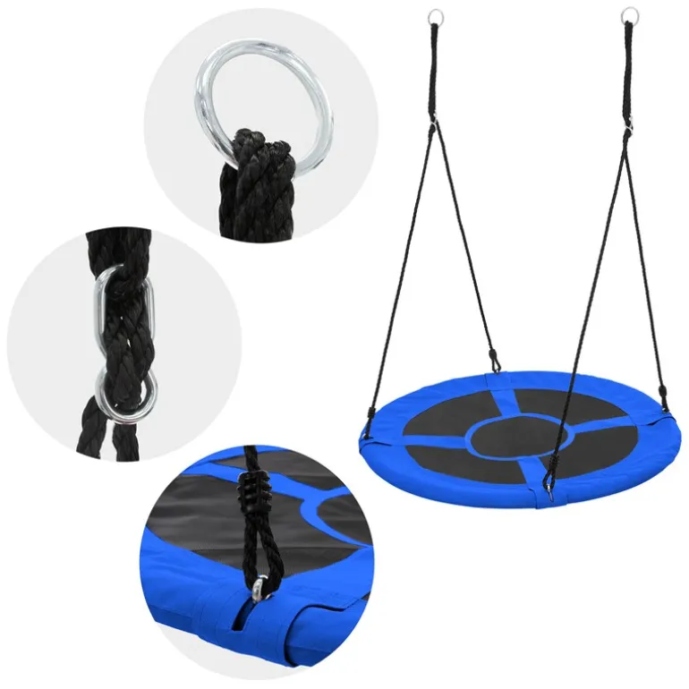 Nestschaukel für Kinder Ø100 cm Blau/Schwarz aus Polyester