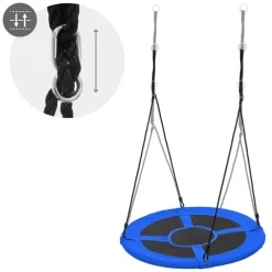 Nestschaukel für Kinder Ø100 cm Blau/Schwarz aus Polyester
