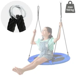 Nestschaukel für Kinder Ø100 cm Blau/Schwarz aus Polyester