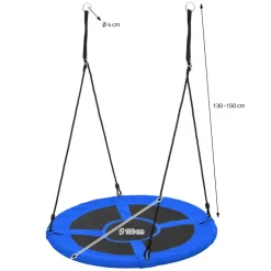 Nestschaukel für Kinder Ø100 cm Blau/Schwarz aus Polyester