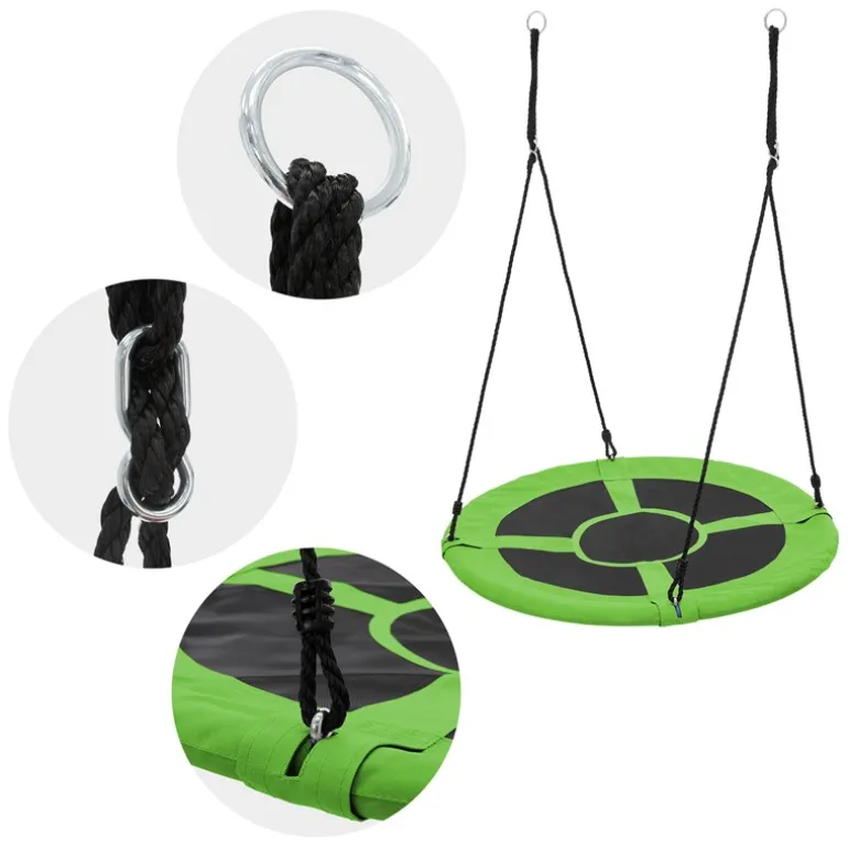 Nestschaukel für Kinder Ø100 cm Grün/Schwarz aus Polyester
