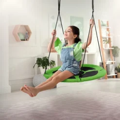 Nestschaukel für Kinder Ø100 cm Grün/Schwarz aus Polyester