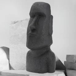 Osterinsel Kopf Figur 37x26x78 cm Anthrazit aus Steinguss Kunstharz