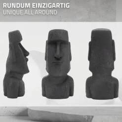 Osterinsel Kopf Figur 37x26x78 cm Anthrazit aus Steinguss Kunstharz