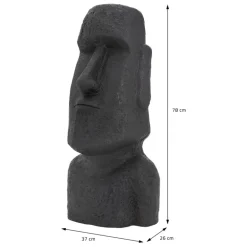 Osterinsel Kopf Figur 37x26x78 cm Anthrazit aus Steinguss Kunstharz