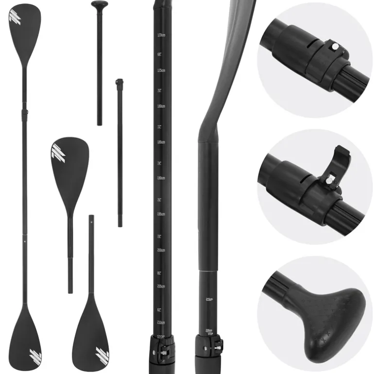 Paddel 2 in 1 für Stand Up Paddle SUP Board imn Schwarz aus Aluminium