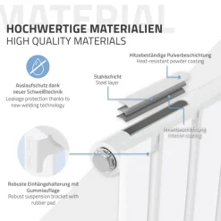 Paneelheizkörper Einlagig 300x600 mm Weiß mit Boden Anschlussgarnitur ML-Design