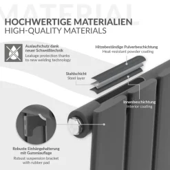 Paneelheizkörper Einlagig 600x300 mm Anthrazit ML-Design