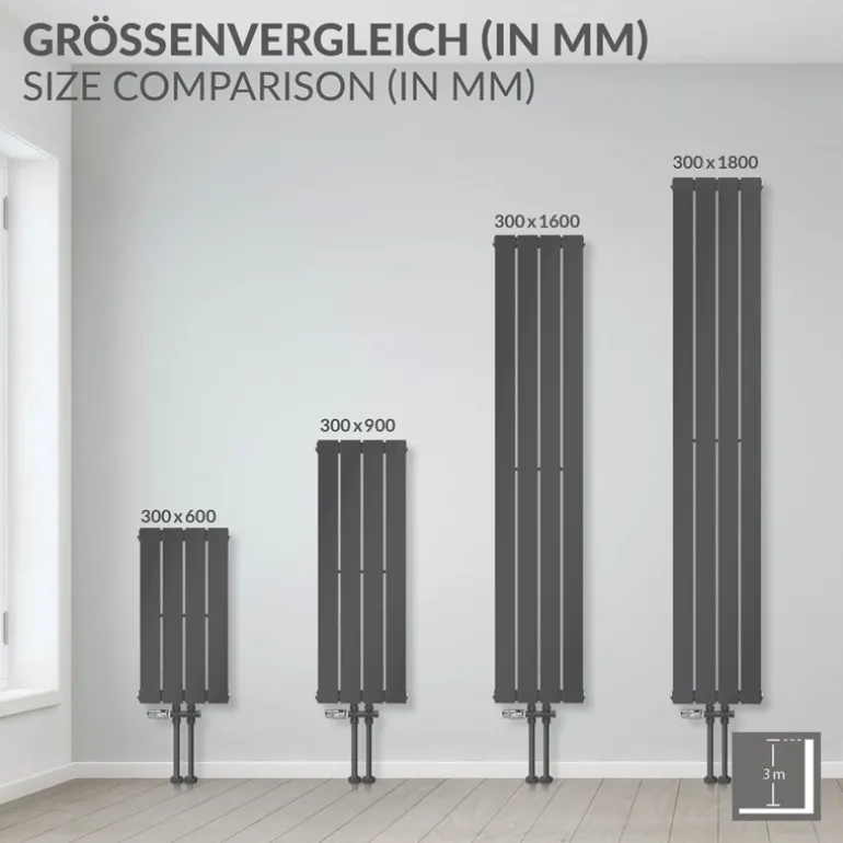 Paneelheizkörper Einlagig 600x300 mm Anthrazit ML-Design