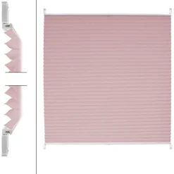 Plissee 55x200 cm Rosa inkl. Befestigungsmaterial
