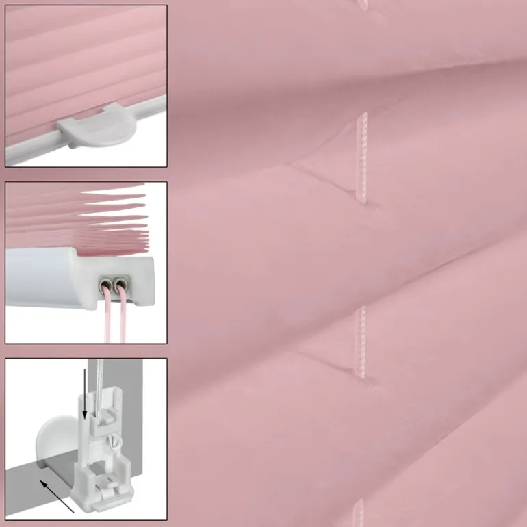 Plissee 55x200 cm Rosa inkl. Befestigungsmaterial