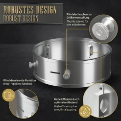 Power Ring für Raketenofen Ø 25-35 x 9 cm aus Edelstahl BBQ#BOSS