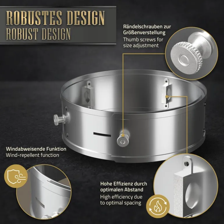Power Ring für Raketenofen Ø 25-35 x 9 cm aus Edelstahl BBQ#BOSS