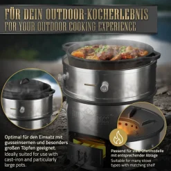Power Ring für Raketenofen Ø 25-35 x 9 cm aus Edelstahl BBQ#BOSS