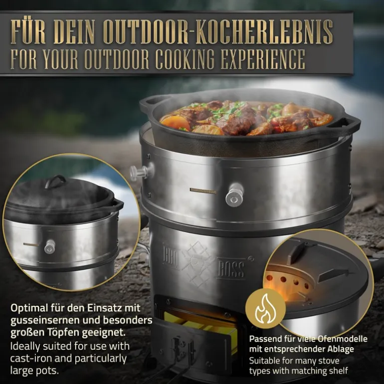 Power Ring für Raketenofen Ø 25-35 x 9 cm aus Edelstahl BBQ#BOSS