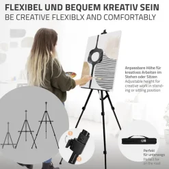 Premium Staffelei ausziehbar bis 156 cm mit Mal-Set 140 teilig