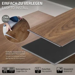 PVC Vinylboden Bodenbelag Set 7 Dielen 4,2mm für 1,54m² mit Klick-System Eiche Outtrigger ML-Design