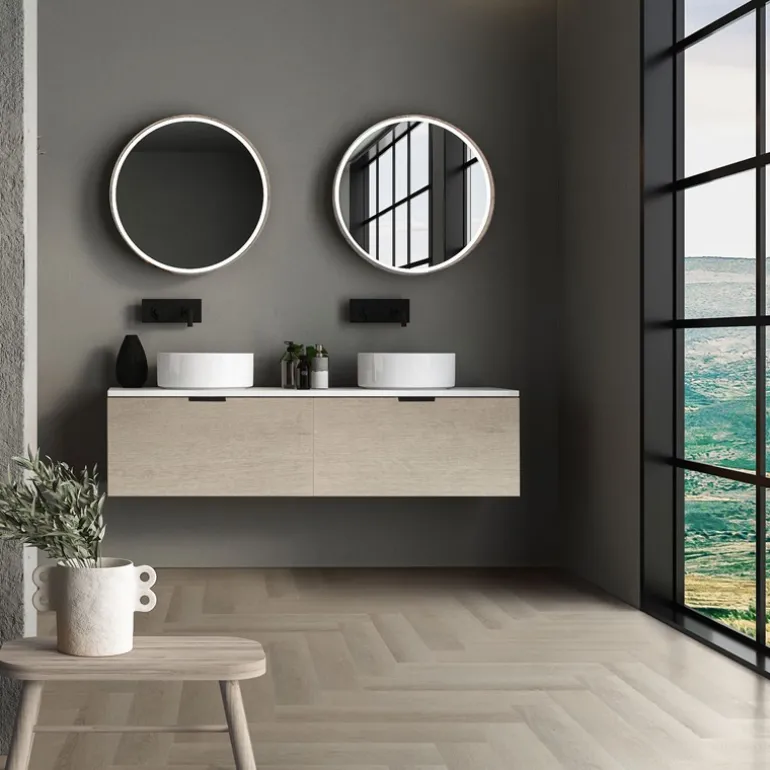 PVC Vinylboden Bodenbelag Set à 20 Dielen 4,2mm für 1,56m² mit Klick-System Fischgräte Eiche hell ML-Design