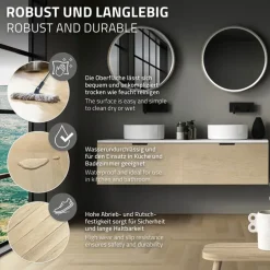 PVC Vinylboden Bodenbelag Set à 20 Dielen 4,2mm für 1,56m² mit Klick-System Fischgräte Eiche natur ML-Design