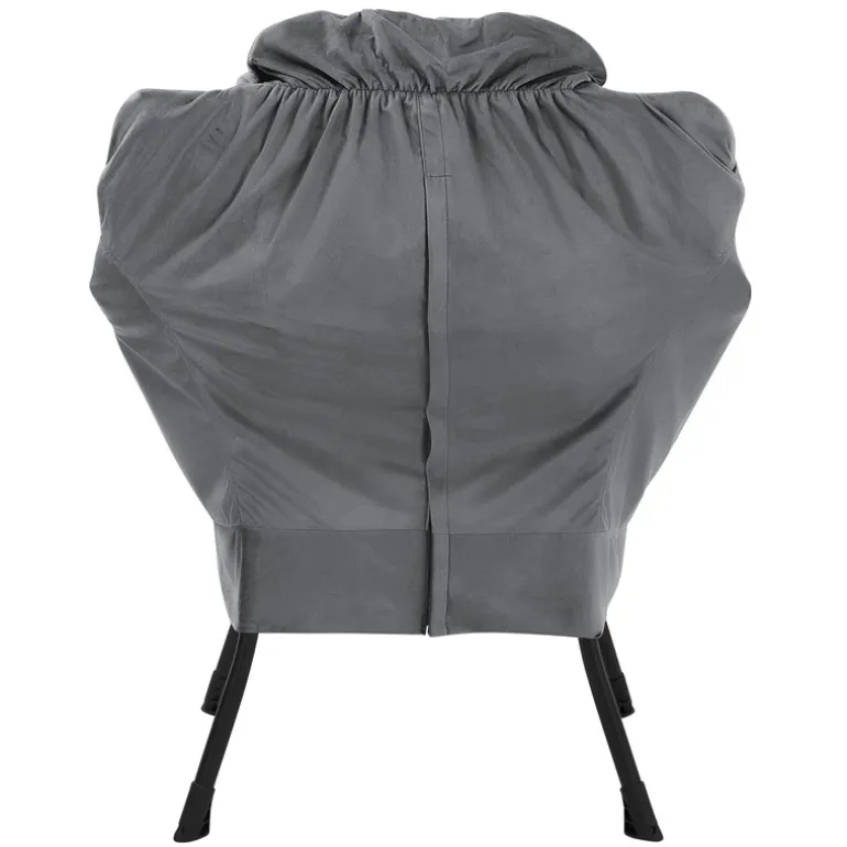 Relaxsessel Anthrazit mit Armlehnen und dickem Kopfkissen und Metallgestell Loungesessel bis 120 kg ML-Design