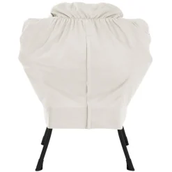 Relaxsessel Creme mit Armlehnen und dickem Kopfkissen und Metallgestell Loungesessel bis 120 kg ML-Design