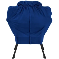 Relaxsessel Dunkelblau mit Armlehnen und dickem Kopfkissen und Metallgestell Loungesessel bis 120 kg ML-Design