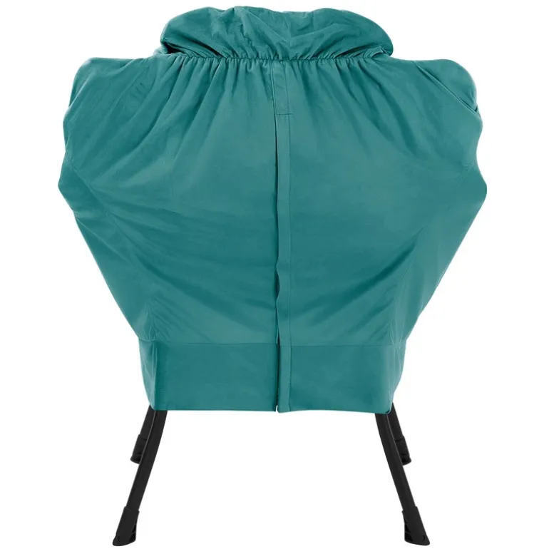 Relaxsessel Petrol mit Armlehnen und dickem Kopfkissen und Metallgestell Loungesessel bis 120 kg ML-Design