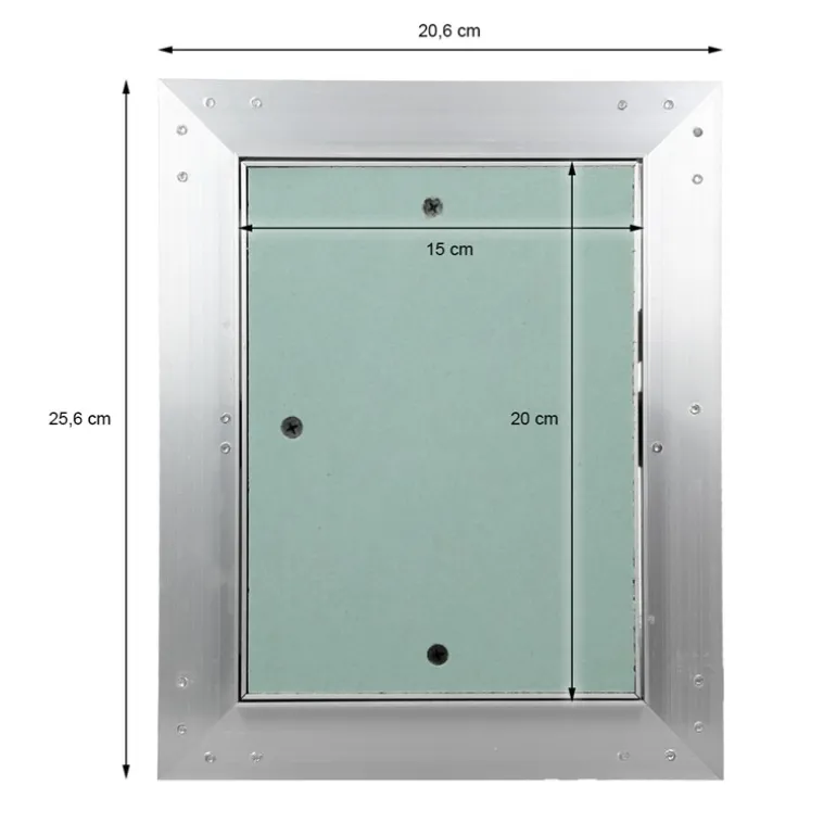 Revisionsklappe GK-Einlage 150x200 mm mit Rahmen aus Aluminium