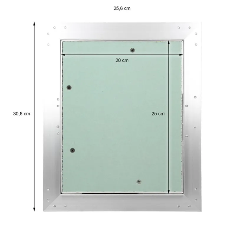 Revisionsklappe GK-Einlage 200x250 mm mit Rahmen aus Aluminium