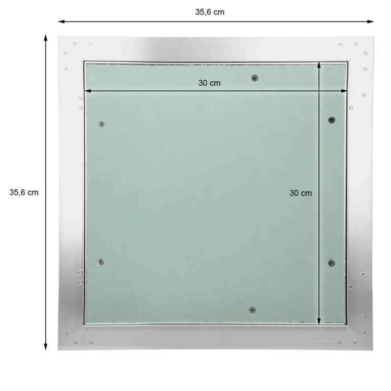 Revisionsklappe GK-Einlage 300x300 mm mit Rahmen aus Aluminium