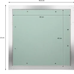 Revisionsklappe GK-Einlage, 400x400 mm, mit Rahmen aus Aluminium