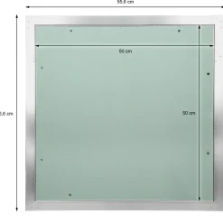 Revisionsklappe GK-Einlage, 500x500 mm, mit Rahmen aus Aluminium