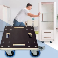 Rollbrett Möbelroller 35 x 50 cm aus Multiplex mit Feststellbremsen Traglast 800 kg