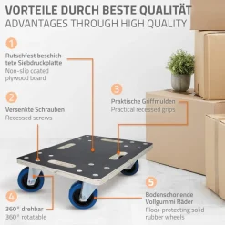 Rollbrett Möbelroller 35 x 50 cm aus Multiplex Tragkraft 800 kg