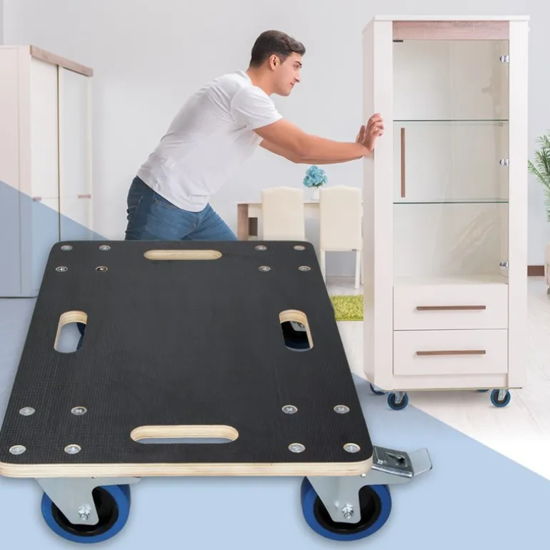 Rollbrett Möbelroller 40 x 60 cm aus Multiplex mit Feststellbremsen Tragkraft 800 kg