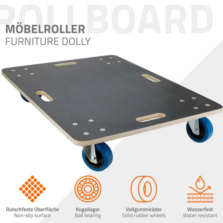 Rollbrett Möbelroller 60 x 80 cm aus Multiplex Traglast 800 kg