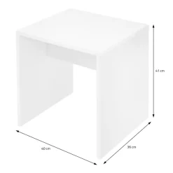 Schminktisch Frisiertisch 100x40x140 cm in Weiß mit Spiegel 3-tlg, 2 Schubladen & Hocker ML-Design