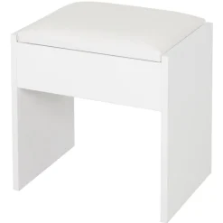 Schminktisch Frisiertisch 108x40x140 cm in Weiß mit Spiegel, LED Beleuchtung, Schublade & Hocker ML-Design