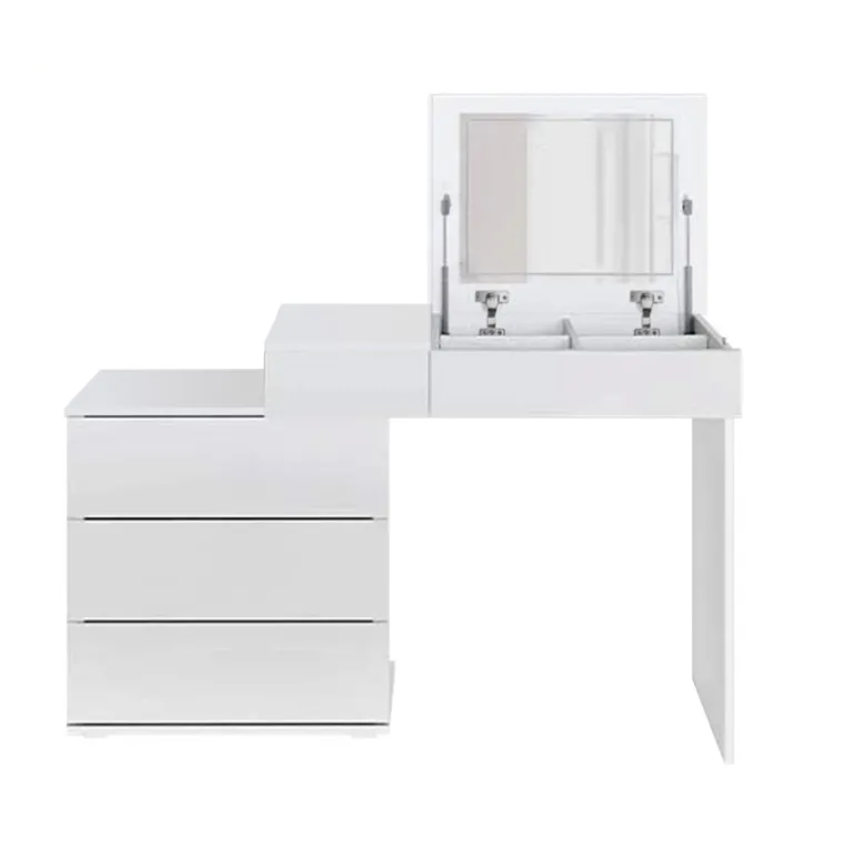 Schminktisch Frisiertisch 117,5x78x45 cm in Weiß mit Klappspiegel & 4 Schubladen ML-Design
