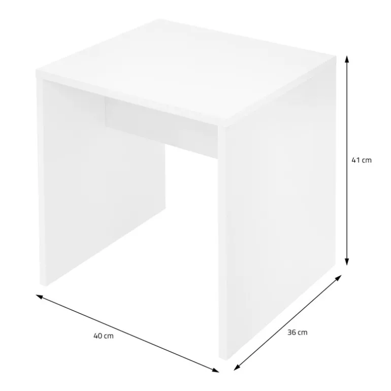 Schminktisch Frisiertisch 80x40x140 cm in Weiß mit Spiegel, 2 Schubladen, 3 Ablagen & Hocker ML-Design