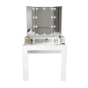 Schminktisch Frisiertisch 89,5x155x43,5 cm in Weiß mit LED Beleuchtung 3-tlg, Spiegel, Schublade & 3 Fächer ML-Design