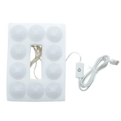 Schminktisch Frisiertisch 90x38x137 cm in Weiß mit LED Beleuchtung, Spiegel, Schublade, Schrank & Hocker ML-Design