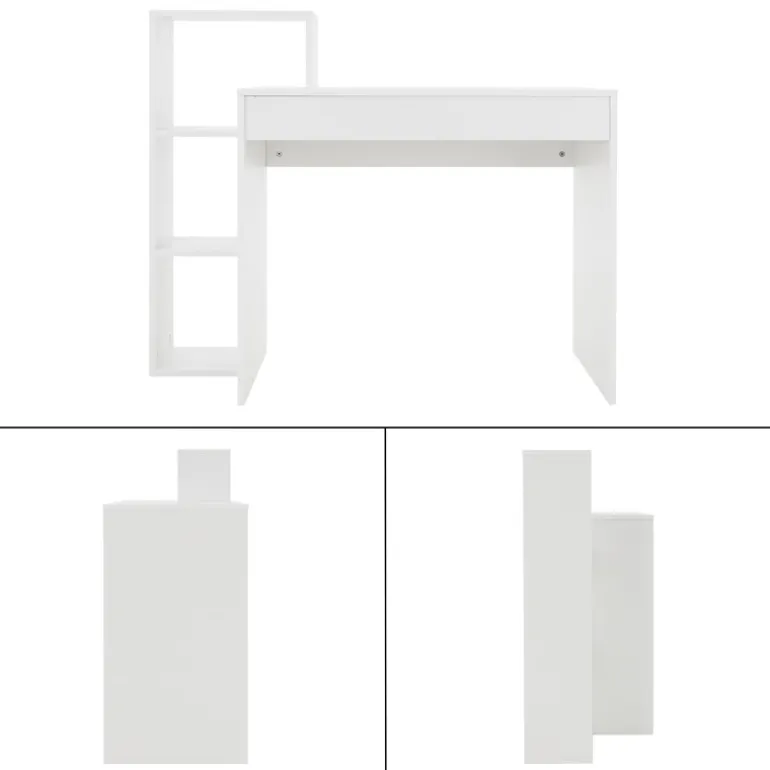 Schreibtisch mit Regal 110x72x40 cm Weiß ML-Design