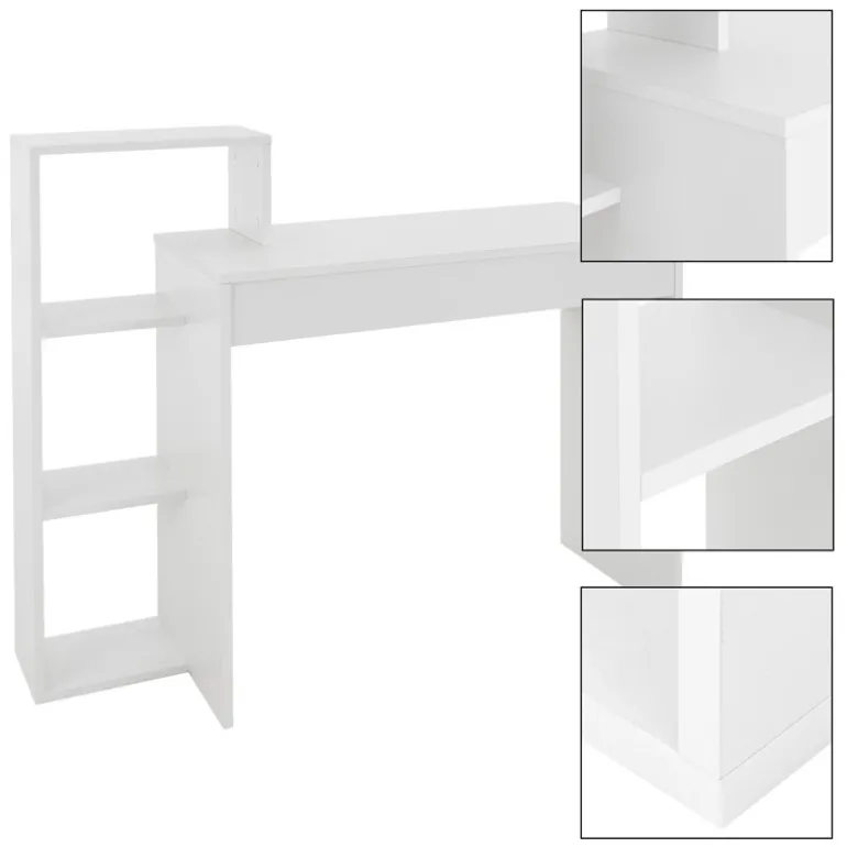 Schreibtisch mit Regal 110x72x40 cm Weiß ML-Design