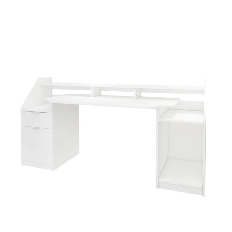 Schreibtisch mit Schublade 180x90 cm Weiß aus MDF ML-Design