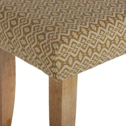 Sitzbank 120x48x40 cm Weiß/Gold Stoffbezug mit Holzbeine WOMO-Design